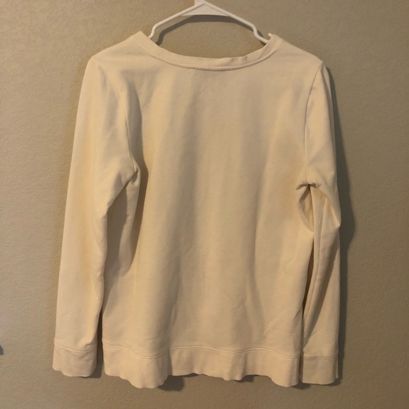 Ann Taylor LOFT Cream and Gold Sweatshirt; size M - Picture 2 of 4